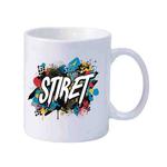 Alphabet Printed Simple White Ceramics Milk Mug Water Cup Custom Made Print On Your Demand