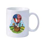 Hot Air Balloon Printed Simple White Ceramics Milk Mug Water Cup Custom Made Print On Your Demand
