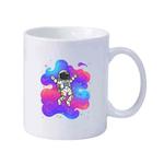 Astronaut Printed Simple White Ceramics Milk Mug Water Cup Custom Made Print On Your Demand