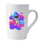 Astronaut Printed Conical White Ceramics Mug Water Cup Print On Your Demand