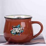 Alphabet Printed Ceramics Big Belly Mug Water Cup Print On Your Demand (Coffee)