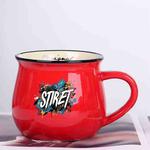 Alphabet Printed Ceramics Big Belly Mug Water Cup Print On Your Demand (Red)