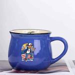 Boy Printed Ceramics Big Belly Mug Water Cup Print On Your Demand (Dark Blue)