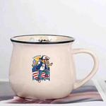 Boy Printed Ceramics Big Belly Mug Water Cup Print On Your Demand (Beige White)