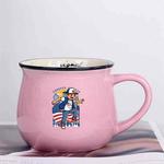 Boy Printed Ceramics Big Belly Mug Water Cup Print On Your Demand (Pink)