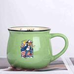 Boy Printed Ceramics Big Belly Mug Water Cup Print On Your Demand (Green)