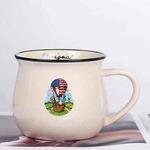 Balloon Printed Ceramics Big Belly Mug Water Cup Print On Your Demand (Beige White)