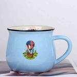 Balloon Printed Ceramics Big Belly Mug Water Cup Print On Your Demand (Sky Blue)