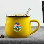 Balloon Printed Ceramics Big Belly Mug Water Cup Print On Your Demand (Yellow)