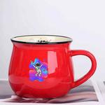 Astronaut Printed Ceramics Big Belly Mug Water Cup Print On Your Demand (Red)