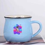 Astronaut Printed Ceramics Big Belly Mug Water Cup Print On Your Demand (Sky Blue)