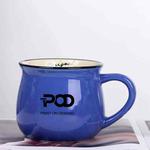 POD Printed Ceramics Big Belly Mug Water Cup Print On Your Demand (Dark Blue)