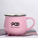POD Printed Ceramics Big Belly Mug Water Cup Print On Your Demand (Pink)