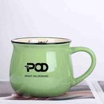 POD Printed Ceramics Big Belly Mug Water Cup Print On Your Demand (Green)