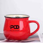 POD Printed Ceramics Big Belly Mug Water Cup Print On Your Demand (Red)