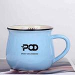 POD Printed Ceramics Big Belly Mug Water Cup Print On Your Demand (Sky Blue)