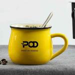 POD Printed Ceramics Big Belly Mug Water Cup Print On Your Demand (Yellow)
