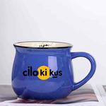 Cilokikus Printed Ceramics Big Belly Mug Water Cup Print On Your Demand (Dark Blue)