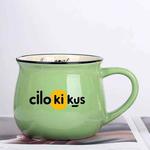 Cilokikus Printed Ceramics Big Belly Mug Water Cup Print On Your Demand (Green)