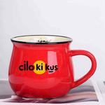 Cilokikus Printed Ceramics Big Belly Mug Water Cup Print On Your Demand (Red)
