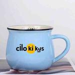 Cilokikus Printed Ceramics Big Belly Mug Water Cup Print On Your Demand (Sky Blue)