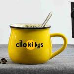 Cilokikus Printed Ceramics Big Belly Mug Water Cup Print On Your Demand (Yellow)