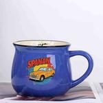 Car Printed Ceramics Big Belly Mug Water Cup Print On Your Demand (Dark Blue)