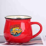 Car Printed Ceramics Big Belly Mug Water Cup Print On Your Demand (Red)