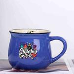 Graffiti Printed Ceramics Big Belly Mug Water Cup Print On Your Demand (Dark Blue)