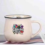 Graffiti Printed Ceramics Big Belly Mug Water Cup Print On Your Demand (Beige White)