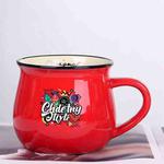 Graffiti Printed Ceramics Big Belly Mug Water Cup Print On Your Demand (Red)