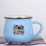 Graffiti Printed Ceramics Big Belly Mug Water Cup Print On Your Demand (Sky Blue)