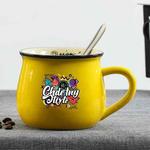 Graffiti Printed Ceramics Big Belly Mug Water Cup Print On Your Demand (Yellow)