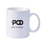 POD Printed Simple White Ceramics Milk Mug Water Cup Print On Your Demand