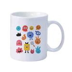 Cute Monsters Printed Simple White Ceramics Milk Mug Water Cup Print On Your Demand