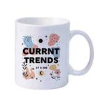 Current Trends Printed Simple White Ceramics Milk Mug Water Cup Print On Your Demand