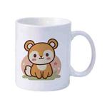 Squirrel Printed Simple White Ceramics Milk Mug Water Cup Print On Your Demand