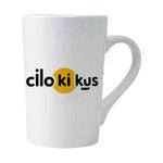 Cilokikus Printed Conical White Ceramics Mug Water Cup Print On Your Demand