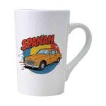 Car Printed Conical White Ceramics Mug Water Cup Print On Your Demand