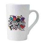 Graffiti Printed Conical White Ceramics Mug Water Cup Print On Your Demand