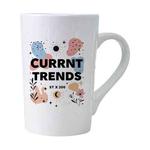 Current Trends Printed Conical White Ceramics Mug Water Cup Print On Your Demand