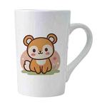 Squirrel Printed Conical White Ceramics Mug Water Cup Print On Your Demand