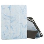Marble Texture Pattern Horizontal Flip Case for iPad 9.7 (2018) , with Three-folding Holder & Pen Slots(Blue)