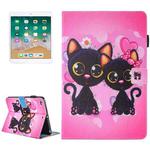 For iPad Air / iPad Air 2 Painting Two Cats Pattern Horizontal Flip Leather Case with Holder & Wallet & Card Slots & Pen Slot