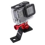 PULUZ Aluminum Alloy Motorcycle Fixed Holder Mount with Tripod Adapter & Screw for GoPro Hero12 Black / Hero11 /10 /9 /8 /7 /6 /5, Insta360 Ace / Ace Pro, DJI Osmo Action 4 and Other Action Cameras(Red)