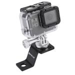 PULUZ Aluminum Alloy Motorcycle Fixed Holder Mount with Tripod Adapter & Screw for GoPro, Insta360, DJI and Other Action Cameras(Silver)