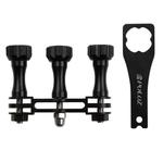 PULUZ CNC Aluminum Multi-functional Connection Mount with 3 Long Screws & Wrench for GoPro Hero11 Black / HERO10 Black /9 Black /8 Black /7 /6 /5 /5 Session /4 Session /4 /3+ /3 /2 /1, DJI Osmo Action and Other Action Cameras(Black)