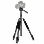 PULUZ 1.6m Reverse-Folding Professional Video Tripod with Fluid Drag Head (Black)
