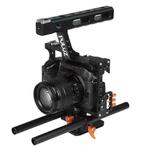 PULUZ Camera Cage Handle Stabilizer for Sony A7 & A7S & A7R, A7 II & A7R II & A7S II, A7R III & A7S III, A7R IV, A6000, A6500, A6300, Panasonic Lumix DMC-GH4(Orange)