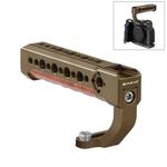 PULUZ Camera Wooden Top Handle with Cold Shoe Mount for Mirrorless Camera Cage Stabilizer(Bronze)